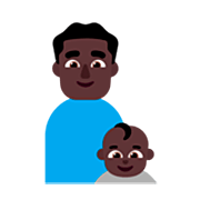 Émoji 👨🏿‍👶🏿 Famille - Homme, Bébé: Peau Foncée sur Microsoft Windows 11 22H2.