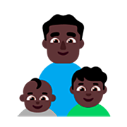 👨🏿‍👶🏿‍👦🏿 Emoji Família - Homem, Bebê, Menino: Pele Escura na Microsoft Windows 11 22H2.