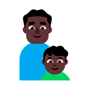 Emoji 👨🏿‍👦🏿 Famiglia - Uomo, Bambino: Carnagione Scura su Microsoft Windows 11 22H2.