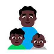 👨🏿‍👦🏿‍👶🏿 Emoji Família - Homem, Menino, Bebê: Pele Escura na Microsoft Windows 11 22H2.