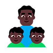 Emoji 👨🏿‍👦🏿‍👦🏿 Famiglia - Uomo, Bambino, Bambino: Carnagione Scura su Microsoft Windows 11 22H2.