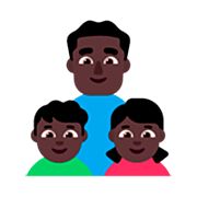 Emoji 👨🏿‍👦🏿‍👧🏿 Famiglia - Uomo, Bambino, Bambina: Carnagione Scura su Microsoft Windows 11 22H2.