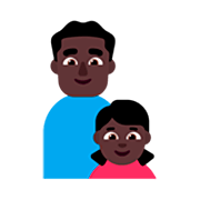 Emoji 👨🏿‍👧🏿 Famiglia - Uomo, Bambina: Carnagione Scura su Microsoft Windows 11 22H2.