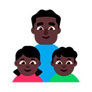 👨🏿‍👧🏿‍👦🏿 Emoji Família - Homem, Menina, Menino: Pele Escura na Microsoft Windows 11 22H2.