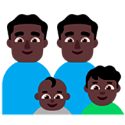 👨🏿‍👨🏿‍👶🏿‍👦🏿 Emoji Família - Homem, Homem, Bebê, Menino: Pele Escura na Microsoft Windows 11 22H2.