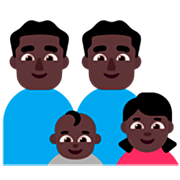 Emoji 👨🏿‍👨🏿‍👶🏿‍👧🏿 Famiglia - Uomo, Uomo, Neonato, Bambina: Carnagione Scura su Microsoft Windows 11 22H2.
