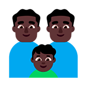 Emoji 👨🏿‍👨🏿‍👦🏿 Famiglia - Uomo, Uomo, Bambino: Carnagione Scura su Microsoft Windows 11 22H2.
