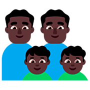 Emoji 👨🏿‍👨🏿‍👦🏿‍👦🏿 Famiglia - Uomo, Uomo, Bambino, Bambino: Carnagione Scura su Microsoft Windows 11 22H2.