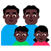 👨🏿‍👨🏿‍👦🏿‍👧🏿 Emoji Familie - Mann, Mann, Junge, Mädchen: dunkle Hautfarbe Microsoft Windows 11 22H2.