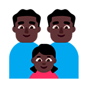 👨🏿‍👨🏿‍👧🏿 Emoji Familie - Mann, Mann, Mädchen: dunkle Hautfarbe Microsoft Windows 11 22H2.