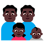 Emoji 👨🏿‍👨🏿‍👧🏿‍👶🏿 Famiglia - Uomo, Uomo, Bambina, Neonato: Carnagione Scura su Microsoft Windows 11 22H2.