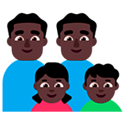 👨🏿‍👨🏿‍👧🏿‍👦🏿 Emoji Família - Homem, Homem, Menina, Menino: Pele Escura na Microsoft Windows 11 22H2.