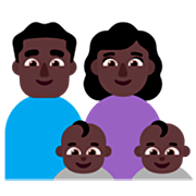👨🏿‍👩🏿‍👶🏿‍👶🏿 Emoji Família - Homem, Mulher, Bebê, Bebê: Pele Escura na Microsoft Windows 11 22H2.