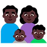 👨🏿‍👩🏿‍👶🏿‍👦🏿 Emoji Família - Homem, Mulher, Bebê, Menino: Pele Escura na Microsoft Windows 11 22H2.
