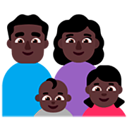 👨🏿‍👩🏿‍👶🏿‍👧🏿 Emoji Família - Homem, Mulher, Bebê, Menina: Pele Escura na Microsoft Windows 11 22H2.