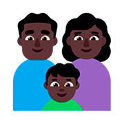 👨🏿‍👩🏿‍👦🏿 Emoji Família - Homem, Mulher, Menino: Pele Escura na Microsoft Windows 11 22H2.