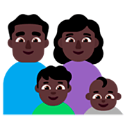 👨🏿‍👩🏿‍👦🏿‍👶🏿 Emoji Família - Homem, Mulher, Menino, Bebê: Pele Escura na Microsoft Windows 11 22H2.
