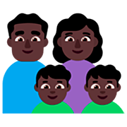 👨🏿‍👩🏿‍👦🏿‍👦🏿 Emoji Família - Homem, Mulher, Menino, Menino: Pele Escura na Microsoft Windows 11 22H2.