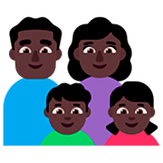 👨🏿‍👩🏿‍👦🏿‍👧🏿 Emoji Família - Homem, Mulher, Menino, Menina: Pele Escura na Microsoft Windows 11 22H2.