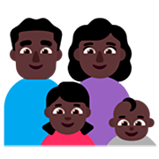 👨🏿‍👩🏿‍👧🏿‍👶🏿 Emoji Família - Homem, Mulher, Menina, Bebê: Pele Escura na Microsoft Windows 11 22H2.