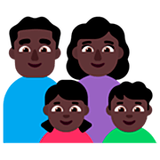 👨🏿‍👩🏿‍👧🏿‍👦🏿 Emoji Família - Homem, Mulher, Menina, Menino: Pele Escura na Microsoft Windows 11 22H2.