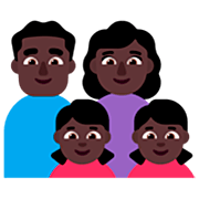 👨🏿‍👩🏿‍👧🏿‍👧🏿 Emoji Familia - Hombre, Mujer, Niña, Niña: Tono De Piel Oscuro en Microsoft Windows 11 22H2.