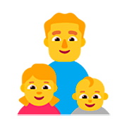 Emoji 👨‍👧‍👶 Famiglia: Uomo, Bambina, Neonato su Microsoft Windows 11 22H2.