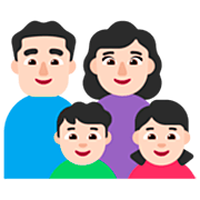 Emoji 👨🏻‍👩🏻‍👦🏻‍👧🏻 Famiglia - Uomo, Donna, Bambino, Bambina: Carnagione Chiara su Microsoft Windows 11 22H2.