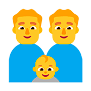 Émoji 👨‍👨‍👶 Famille: Homme, Homme, Bébé sur Microsoft Windows 11 22H2.