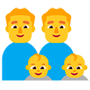 Émoji 👨‍👨‍👶‍👶 Famille: Homme, Homme, Bébé, Bébé sur Microsoft Windows 11 22H2.
