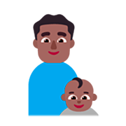 👨🏾‍👶🏾 Emoji Familia - Hombre, Bebé: Tono De Piel Oscuro Medio en Microsoft Windows 11 22H2.