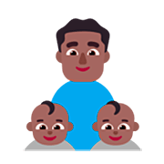 👨🏾‍👶🏾‍👶🏾 Emoji Família - Homem, Bebê, Bebê: Pele Morena Escura na Microsoft Windows 11 22H2.