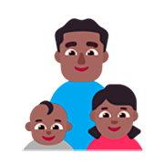 👨🏾‍👶🏾‍👧🏾 Emoji Familia - Hombre, Bebé, Niña: Tono De Piel Oscuro Medio en Microsoft Windows 11 22H2.