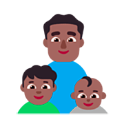👨🏾‍👦🏾‍👶🏾 Emoji Familia - Hombre, Niño, Bebé: Tono De Piel Oscuro Medio en Microsoft Windows 11 22H2.