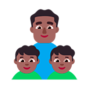 👨🏾‍👦🏾‍👦🏾 Emoji Familia - Hombre, Niño, Niño: Tono De Piel Oscuro Medio en Microsoft Windows 11 22H2.
