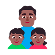 👨🏾‍👦🏾‍👧🏾 Emoji Família - Homem, Menino, Menina: Pele Morena Escura na Microsoft Windows 11 22H2.