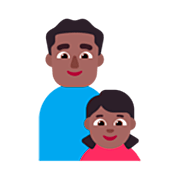 👨🏾‍👧🏾 Emoji Família - Homem, Menina: Pele Morena Escura na Microsoft Windows 11 22H2.