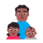 👨🏾‍👧🏾‍👶🏾 Emoji Familia - Hombre, Niña, Bebé: Tono De Piel Oscuro Medio en Microsoft Windows 11 22H2.