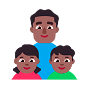 👨🏾‍👧🏾‍👦🏾 Emoji Família - Homem, Menina, Menino: Pele Morena Escura na Microsoft Windows 11 22H2.