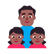 Emoji 👨🏾‍👧🏾‍👧🏾 Famiglia - Uomo, Bambina, Bambina: Carnagione Abbastanza Scura su Microsoft Windows 11 22H2.