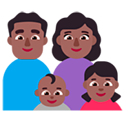 👨🏾‍👨🏾‍👶🏾‍👶🏾 Emoji Família - Homem, Mulher, Bebê, Bebê: Pele Morena Escura na Microsoft Windows 11 22H2.