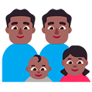 👨🏾‍👨🏾‍👶🏾‍👧🏾 Emoji Família - Homem, Mulher, Bebê, Menina: Pele Morena Escura na Microsoft Windows 11 22H2.