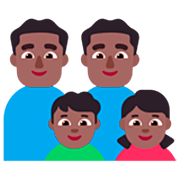 👨🏾‍👨🏾‍👦🏾‍👧🏾 Emoji Família - Homem, Homem, Menino, Menina: Pele Morena Escura na Microsoft Windows 11 22H2.