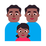 👨🏾‍👨🏾‍👧🏾 Emoji Familia - Hombre, Hombre, Niña: Tono De Piel Oscuro Medio en Microsoft Windows 11 22H2.