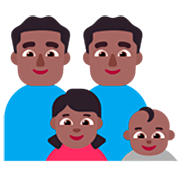 👨🏾‍👨🏾‍👧🏾‍👶🏾 Emoji Família - Homem, Homem, Menina, Bebê: Pele Morena Escura na Microsoft Windows 11 22H2.