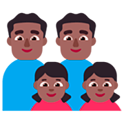 👨🏾‍👨🏾‍👧🏾‍👧🏾 Emoji Família - Homem, Homem, Menina, Menina: Pele Morena Escura na Microsoft Windows 11 22H2.