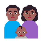 👨🏾‍👩🏾‍👶🏾 Emoji Familia - Hombre, Mujer, Bebé: Tono De Piel Oscuro Medio en Microsoft Windows 11 22H2.