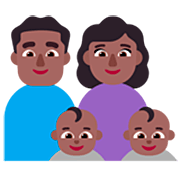 👨🏾‍👩🏾‍👶🏾‍👶🏾 Emoji Família - Homem, Mulher, Bebê, Bebê: Pele Morena Escura na Microsoft Windows 11 22H2.