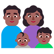 👨🏾‍👩🏾‍👶🏾‍👦🏾 Emoji Família - Homem, Mulher, Bebê, Menino: Pele Morena Escura na Microsoft Windows 11 22H2.