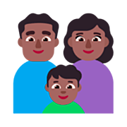 👨🏾‍👩🏾‍👦🏾 Emoji Família - Homem, Mulher, Menino: Pele Morena Escura na Microsoft Windows 11 22H2.
